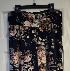 Floral Black Pants